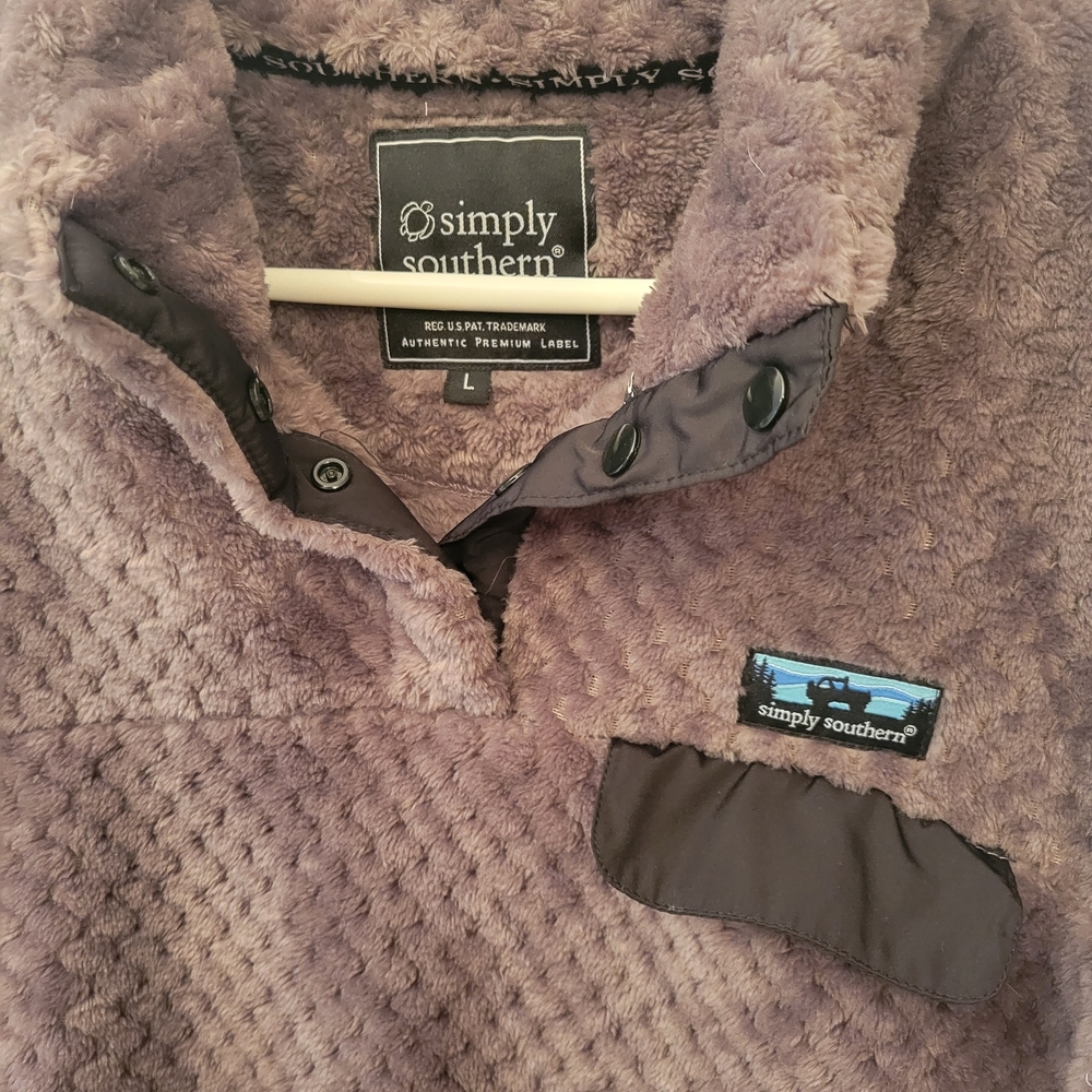 Simply Southern Fleece Pullover Women's Large * Gray Color - Picture 3 of 6